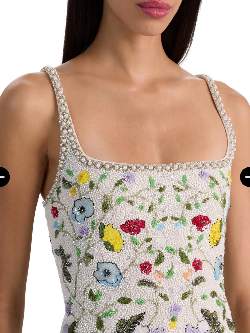 Alice + Olivia Beaded Floral White Mini Dress - Picture 3 of 3